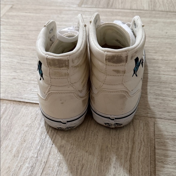 Vans Women's High-Top Sneakers - Cream with Butterfly Accents - Picture 3 of 6